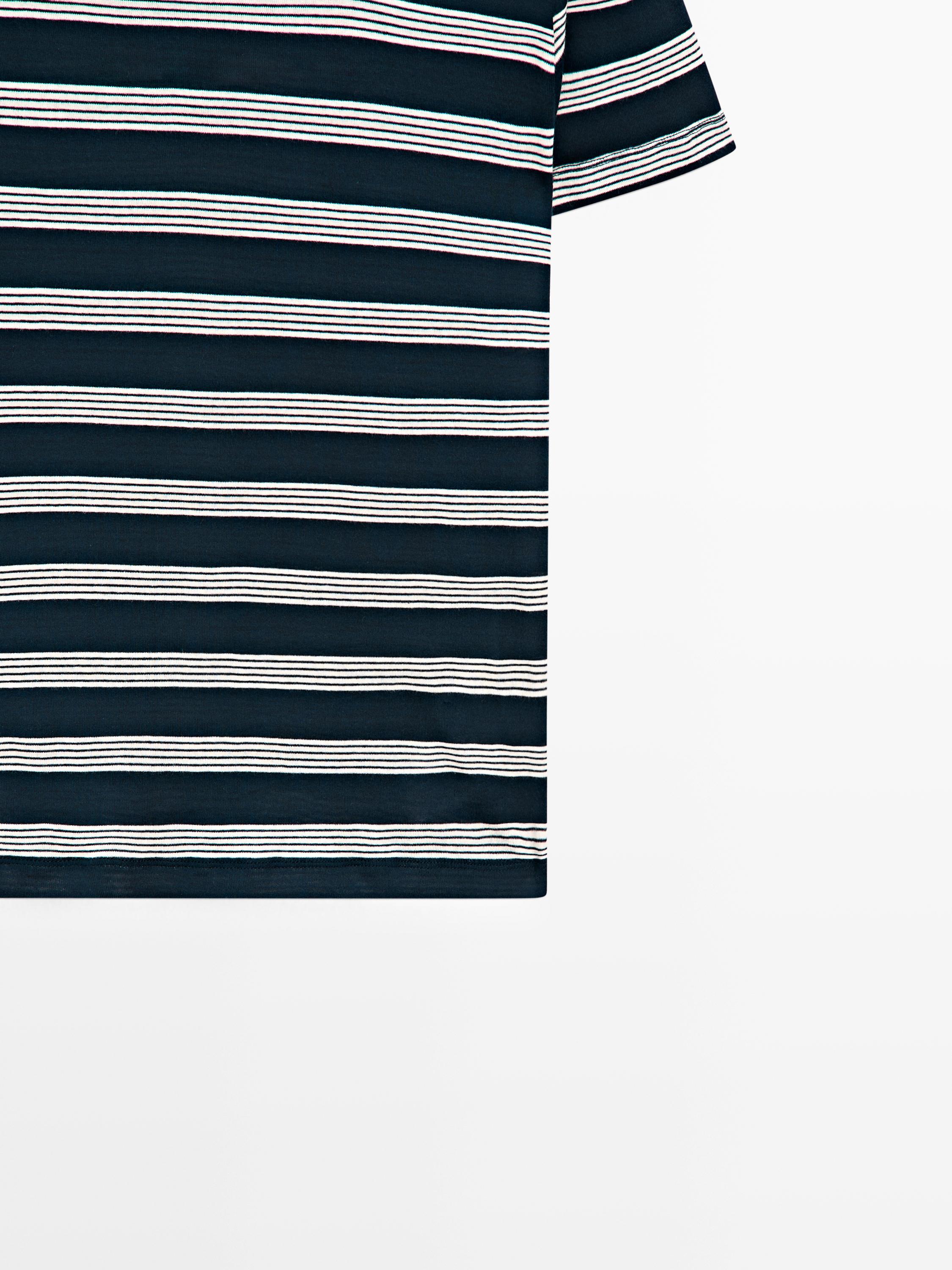 100% cotton striped short sleeve T-shirt